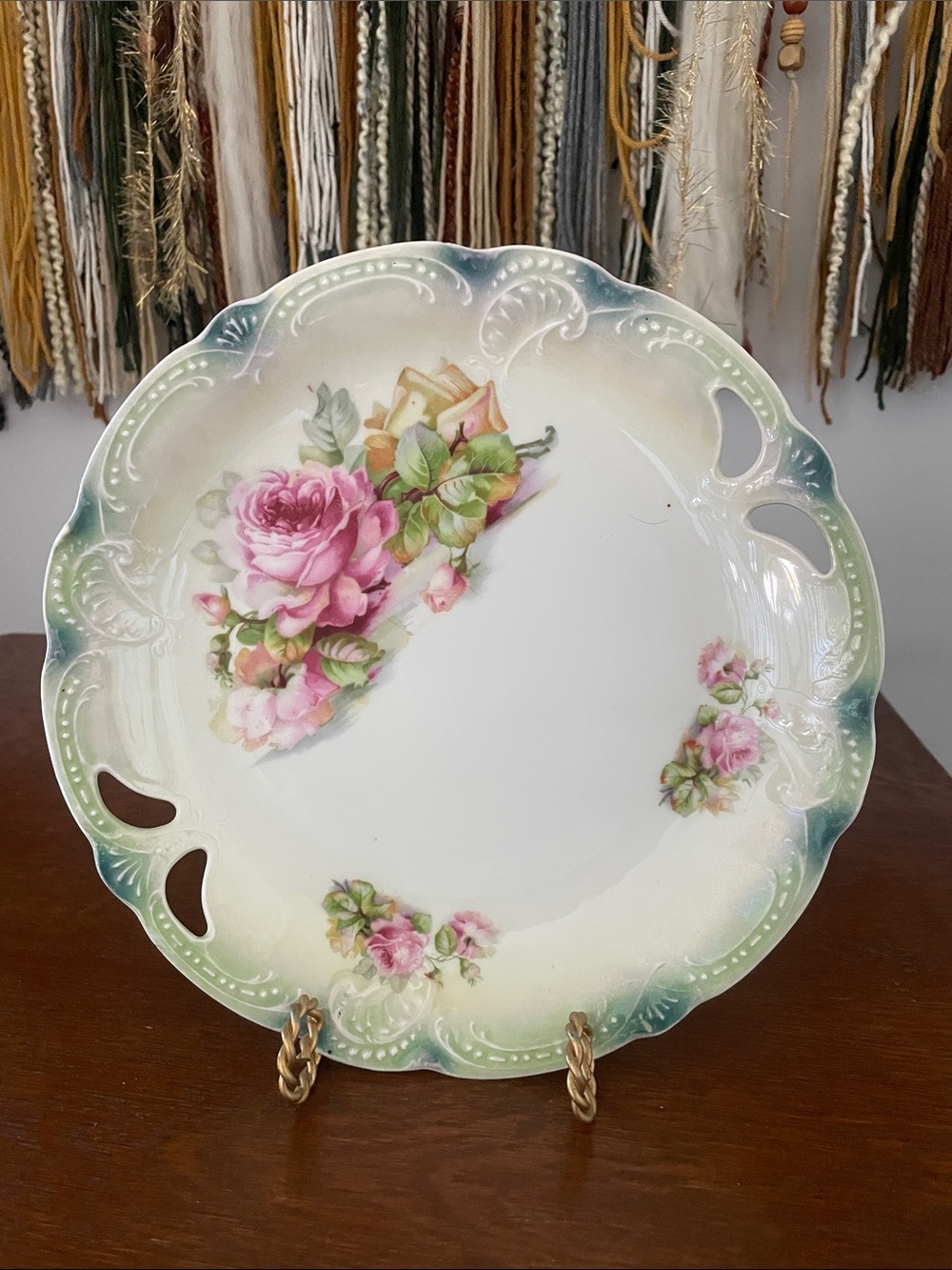 Pink Rose Porcelain Decorative Serving Plate